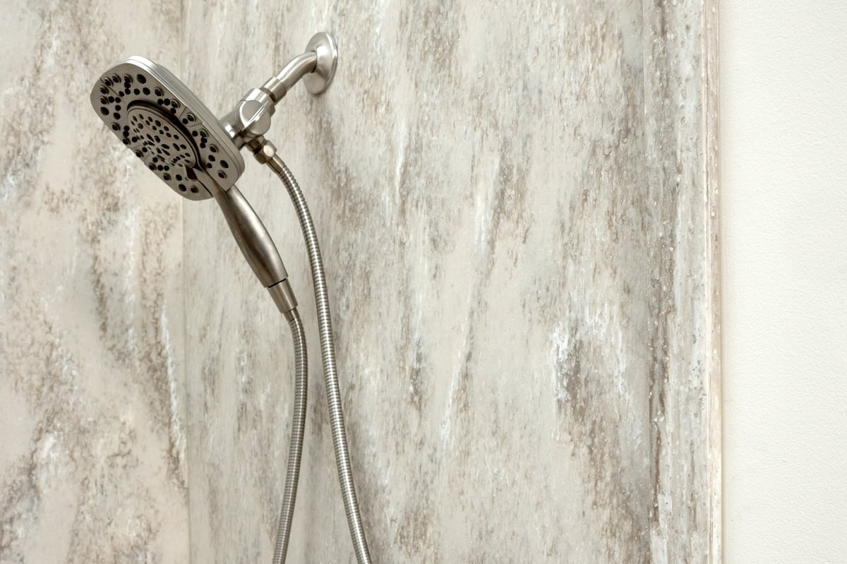 Custom low-threshold walk-in shower for a Naperville-area home